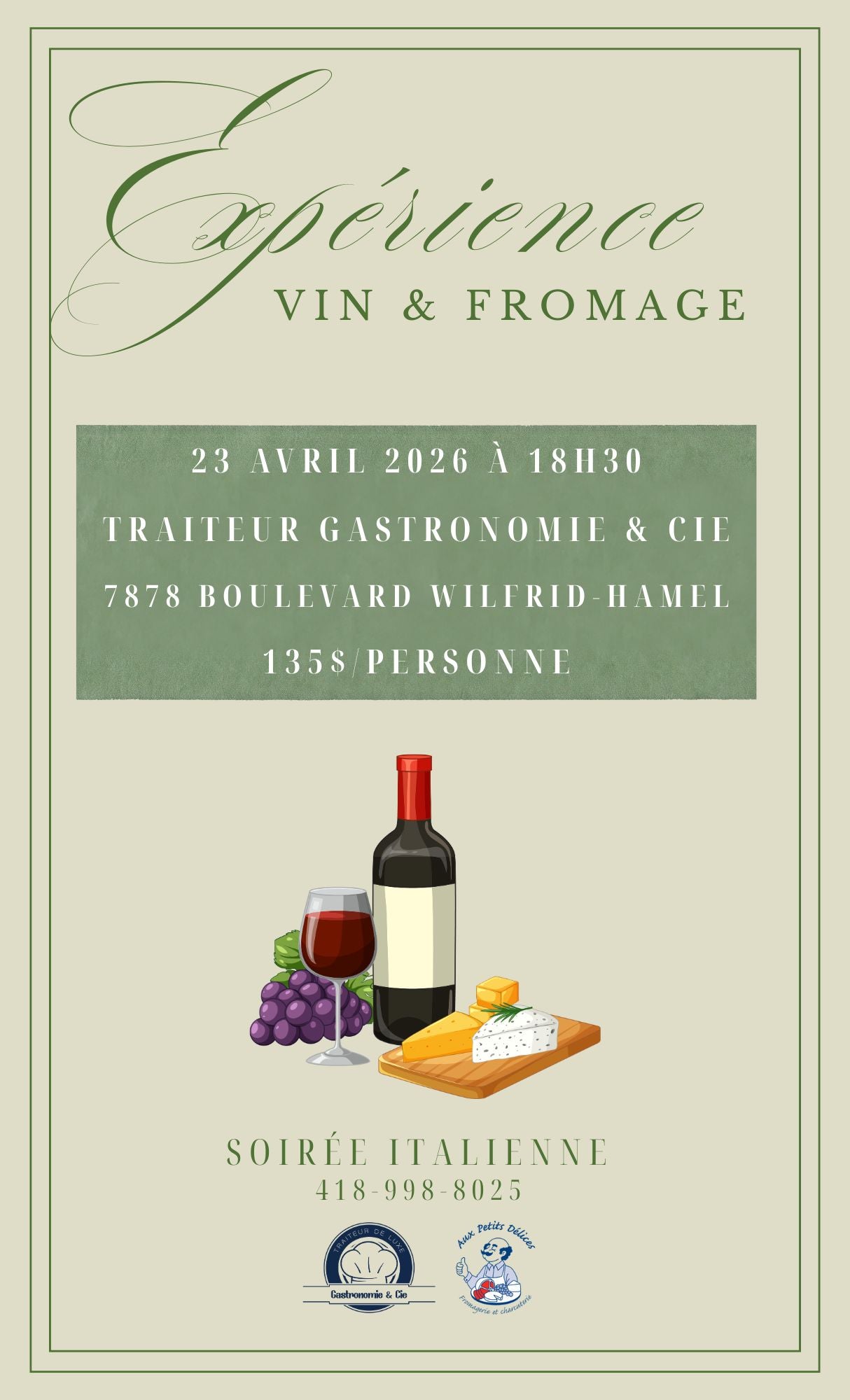 Dégustation Vin & Fromage x Aux Petits Délices
